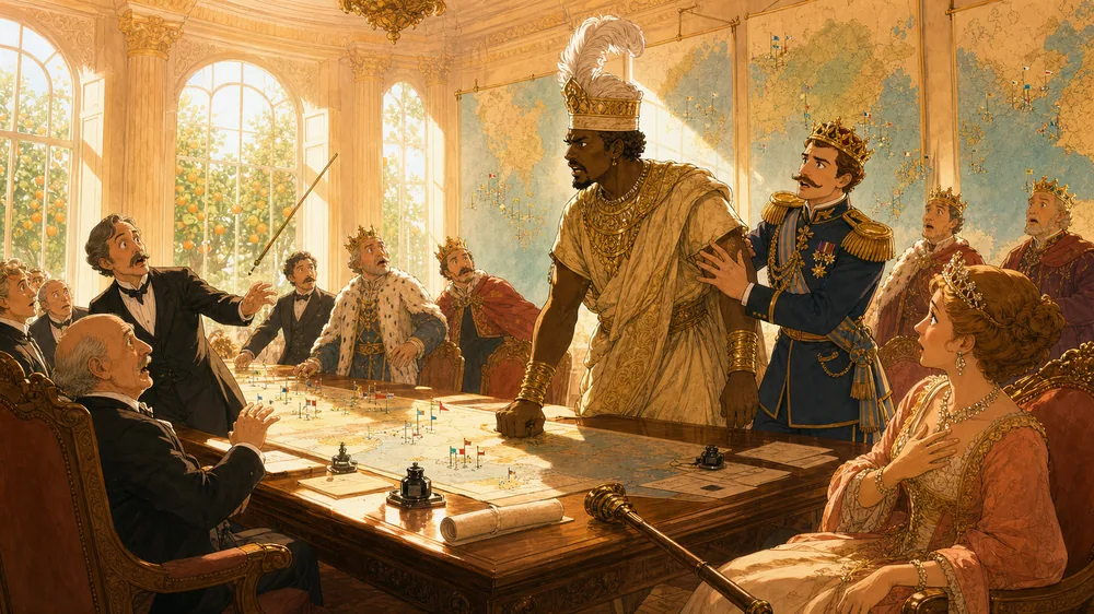 Bum-Drum rising angrily from the council table