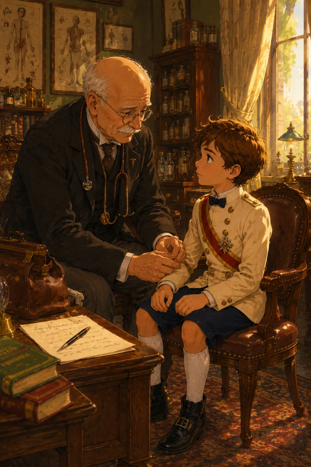 Old Doctor — physician and Matt's mentor (Korczak's self-portrait)