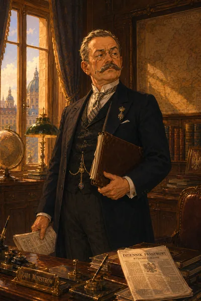 Illustrated portrait of the Prime Minister