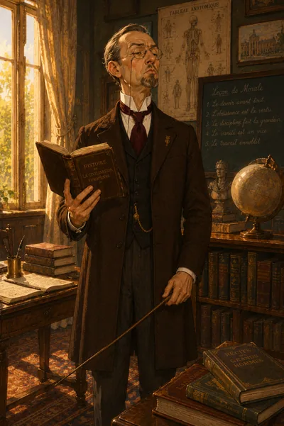 Illustrated portrait of the foreign tutor