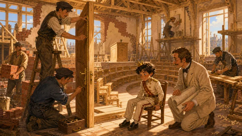 Building the children’s parliament with low chairs and door handles