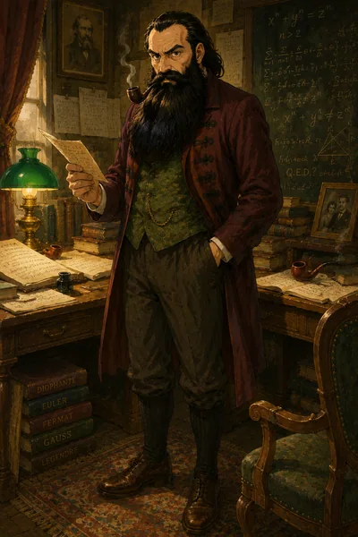 Portrait of Iwo Gąsowski, the bass-voiced amateur mathematician with a black beard