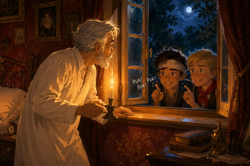 Night at Bejgoła — someone knocks at the professor’s window